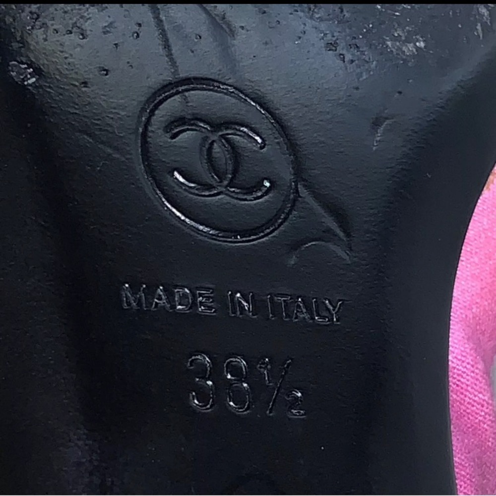 CHANEL size 38.5 abstract floral watercolor RIDING BOOTS spring 2015 collection - Picture 2 of 12